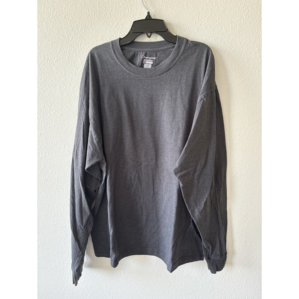 Champion Men’s Dark Gray Long Sleeve Crew Neck T-Short Size XL